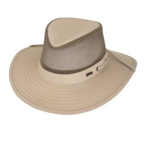 OUTBACK TRADING River Guide with Mesh II Tan Breathable Sun Hat